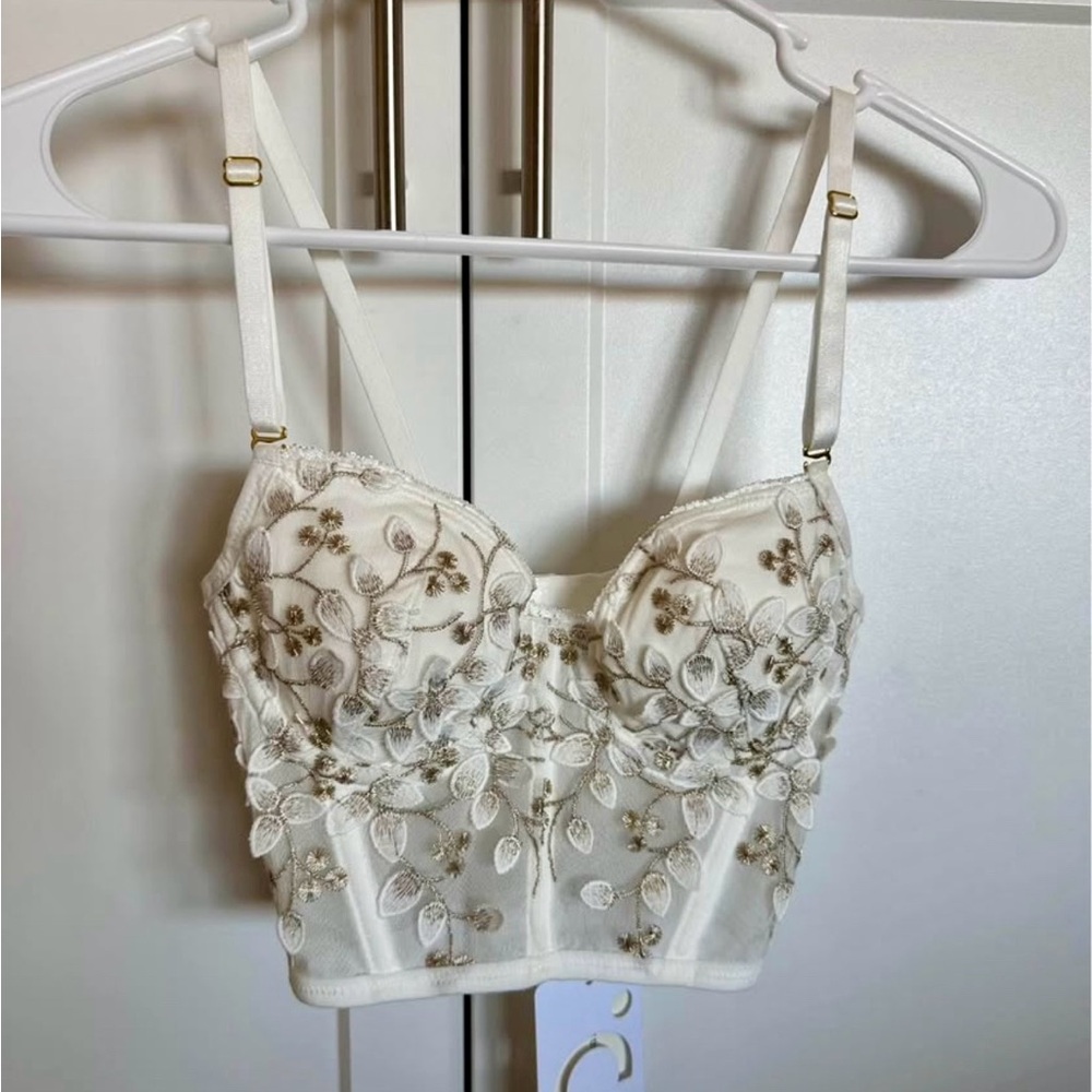 Embroidered Floral Corset Top